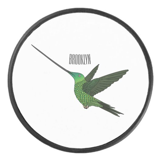 Sword-bulgvogel cartoon illustratie hockey puck (Voorkant)