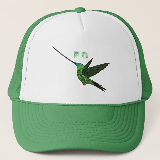 Sword-bulgvogel cartoon illustratie trucker pet (Voorkant)