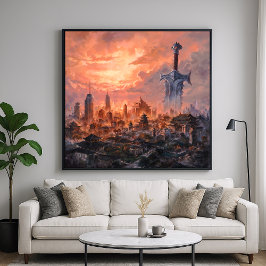Sword City - Mystieke Fantasy Art Design Poster