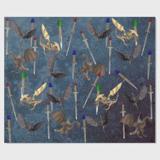 Sword en Dragon Cadeaupapier (Vlak)