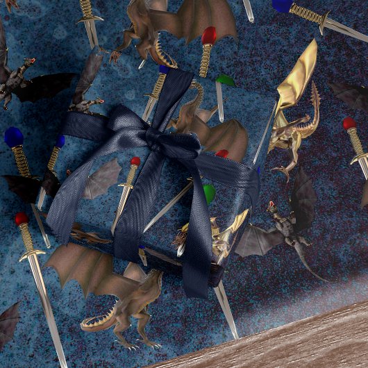 Sword en Dragon Cadeaupapier