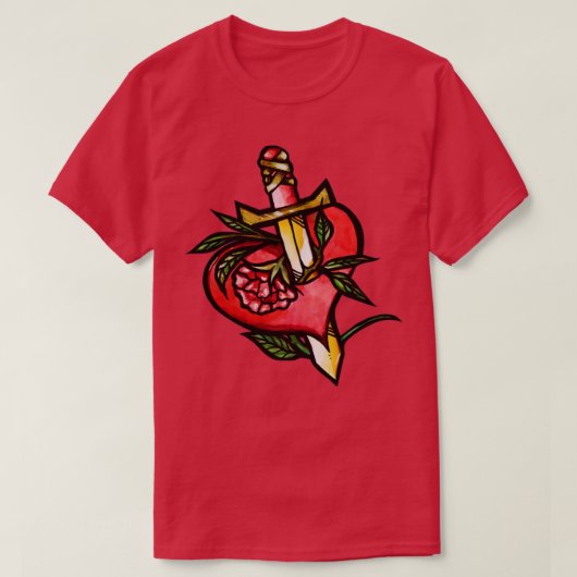 Sword en hart t-shirt (Design voorkant)