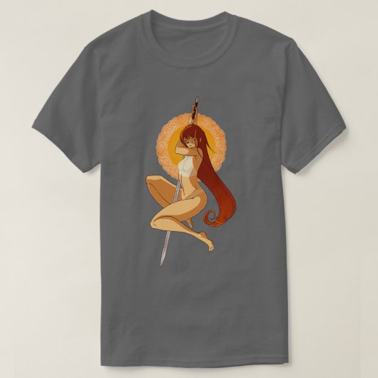 Sword Girl Fire T-shirt (Design voorkant)