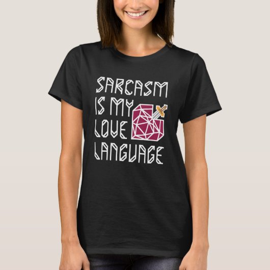 Sword in Heart Sarcasme is mijn liefdestaal Pullov T-shirt (Voorkant)