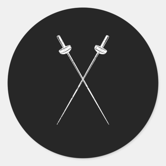 Sword jager sportfencer duel ronde sticker (Voorkant)