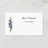 Sword Lily Paarse Waterverf Floral design Visitekaartje (Voorkant)