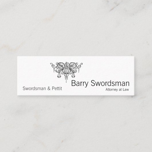 Sword of Justice (met Scales) Mini Visitekaartje (Voorkant)