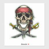 Sword piratenschedel sticker (Vel)