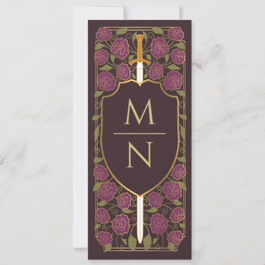 Sword & Schilder Medieval Fantasy Sparen de Datum Kaart (Achterkant)