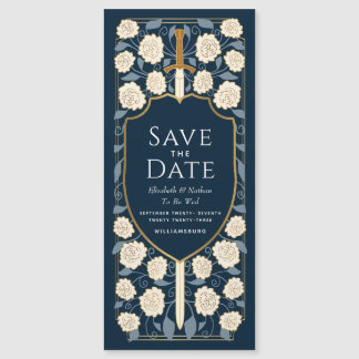 Sword & Schilder Medieval Fantasy Sparen de Datum Magnetische Uitnodiging