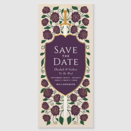 Sword & Schilder Medieval Fantasy Sparen de Datum Magnetische Uitnodiging