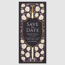 Sword & Schilder Medieval Fantasy Sparen de Datum Magnetische Uitnodiging