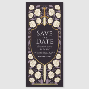 Sword & Schilder Medieval Fantasy Sparen de Datum Magnetische Uitnodiging