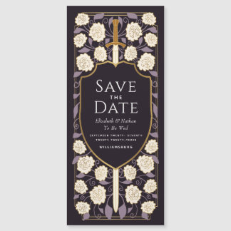 Sword & Schilder Medieval Fantasy Sparen de Datum Magnetische Uitnodiging