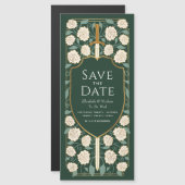 Sword & Schilder Medieval Fantasy Sparen de Datum Magnetische Uitnodiging (Voorkant / Achterkant)