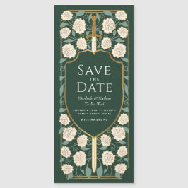 Sword & Schilder Medieval Fantasy Sparen de Datum Magnetische Uitnodiging