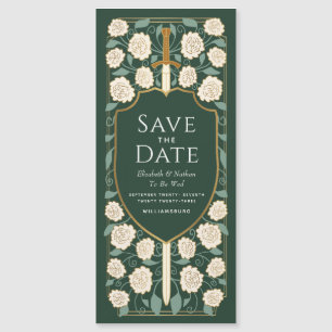 Sword & Schilder Medieval Fantasy Sparen de Datum Magnetische Uitnodiging