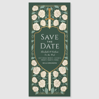 Sword & Schilder Medieval Fantasy Sparen de Datum Magnetische Uitnodiging