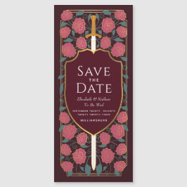 Sword & Schilder Medieval Fantasy Sparen de Datum Magnetische Uitnodiging