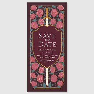 Sword & Schilder Medieval Fantasy Sparen de Datum Magnetische Uitnodiging