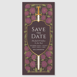 Sword & Schilder Medieval Fantasy Sparen de Datum Magnetische Uitnodiging