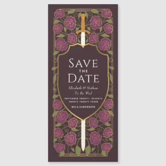 Sword & Schilder Medieval Fantasy Sparen de Datum Magnetische Uitnodiging