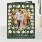 Sword & Shield Medieval Fantasy Monogram Weddensch Bedankkaart (Voorkant)