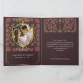 Sword & Shield Medieval Fantasy Monogram Weddensch Bedankkaart (Binnen)