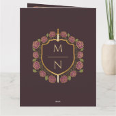 Sword & Shield Medieval Fantasy Monogram Weddensch Bedankkaart (Achterkant)