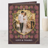 Sword & Shield Medieval Fantasy Monogram Weddensch Bedankkaart (Voorkant)