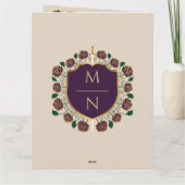 Sword & Shield Medieval Fantasy Monogram Weddensch Bedankkaart (Achterkant)