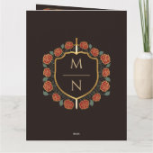 Sword & Shield Medieval Fantasy Monogram Weddensch Bedankkaart (Achterkant)