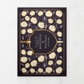 Sword & Shield Medieval Fantasy Monogram Weddensch Drieluik Uitnodiging (Cover)