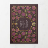 Sword & Shield Medieval Fantasy Monogram Weddensch Drieluik Uitnodiging (Cover)