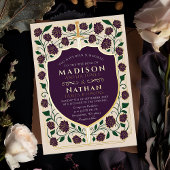 Sword & Shield Medieval Fantasy Monogram Weddensch Folie Uitnodiging