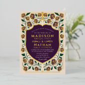 Sword & Shield Medieval Fantasy Monogram Weddensch Folie Uitnodiging (Staand Voorkant)