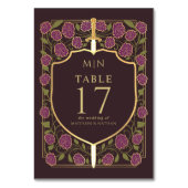 Sword & Shield Medieval Fantasy Monogram Weddensch Kaart (Voorkant)