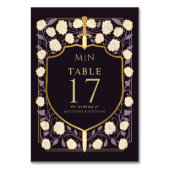 Sword & Shield Medieval Fantasy Monogram Weddensch Kaart (Achterkant)