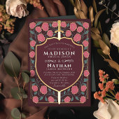 Sword & Shield Medieval Fantasy Monogram Weddensch Kaart