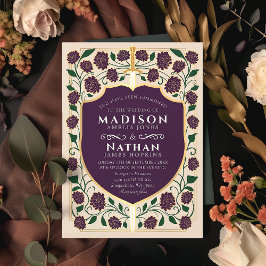 Sword & Shield Medieval Fantasy Monogram Weddensch Kaart