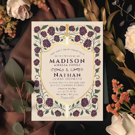 Sword & Shield Medieval Fantasy Monogram Weddensch Kaart