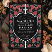 Sword & Shield Medieval Fantasy Monogram Weddensch Kaart