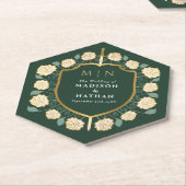 Sword & Shield Medieval Fantasy Monogram Weddensch Kartonnen Onderzetters (Schuin)