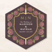 Sword & Shield Medieval Fantasy Monogram Weddensch Kartonnen Onderzetters (Voorkant)