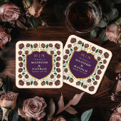 Sword & Shield Medieval Fantasy Monogram Weddensch Kartonnen Onderzetters