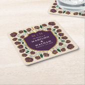 Sword & Shield Medieval Fantasy Monogram Weddensch Kartonnen Onderzetters (Schuin)