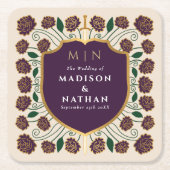 Sword & Shield Medieval Fantasy Monogram Weddensch Kartonnen Onderzetters (Voorkant)