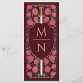 Sword & Shield Medieval Fantasy Monogram Weddensch Menu (Achterkant)