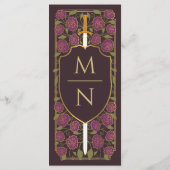 Sword & Shield Medieval Fantasy Monogram Weddensch Menu (Achterkant)
