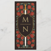 Sword & Shield Medieval Fantasy Monogram Weddensch Menu (Achterkant)